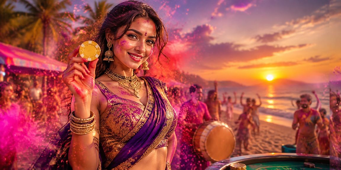 Beachside Holi festival with sports betting vibe in Goa