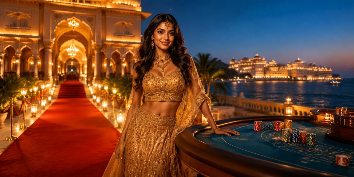 Indian red envelope bonus celebrations with lehenga